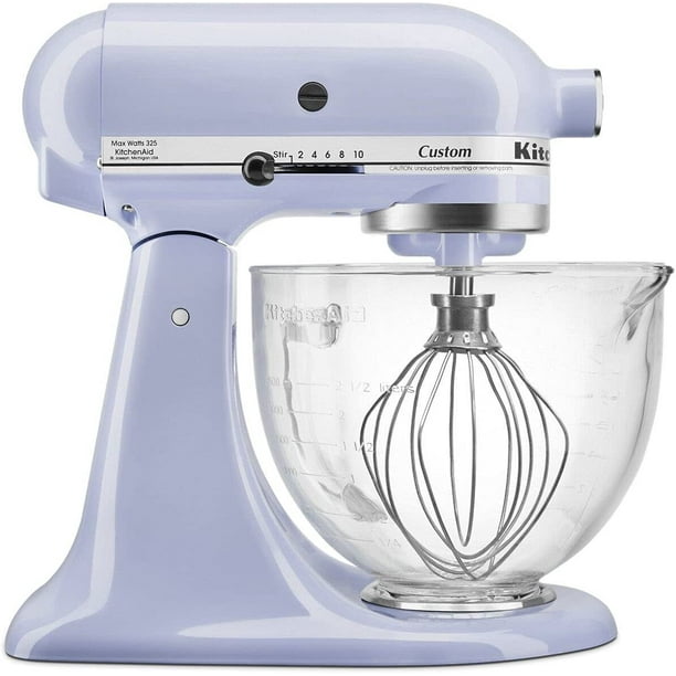 KitchenAid 5-Quart Tilt Mixer With Flex Edge Beater Glass Bowl Lavender Cream - Walmart.com