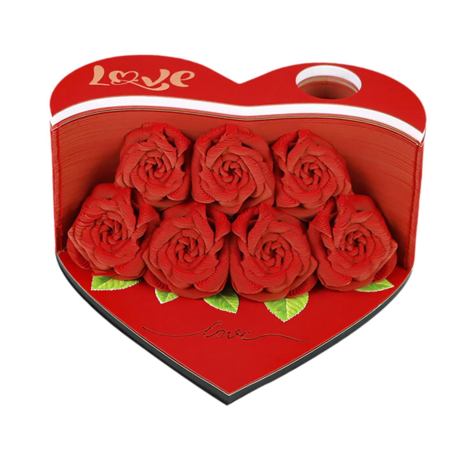 colaxi 3D Memo Pad Story Notepad Paper Carving Art 156 Pages Creative Decorative Notepad Note Pad for Home Living Room Decor Red