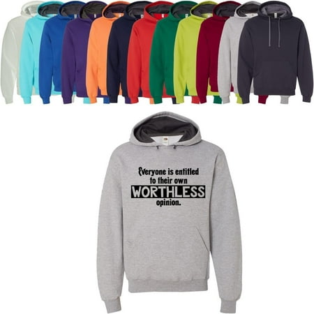 Custom Apparel House Everyone is Entitled to Their Own Worthless Opinion Hoodie Adult Unisex Funny Gift Sweatshirt Athletic Heather