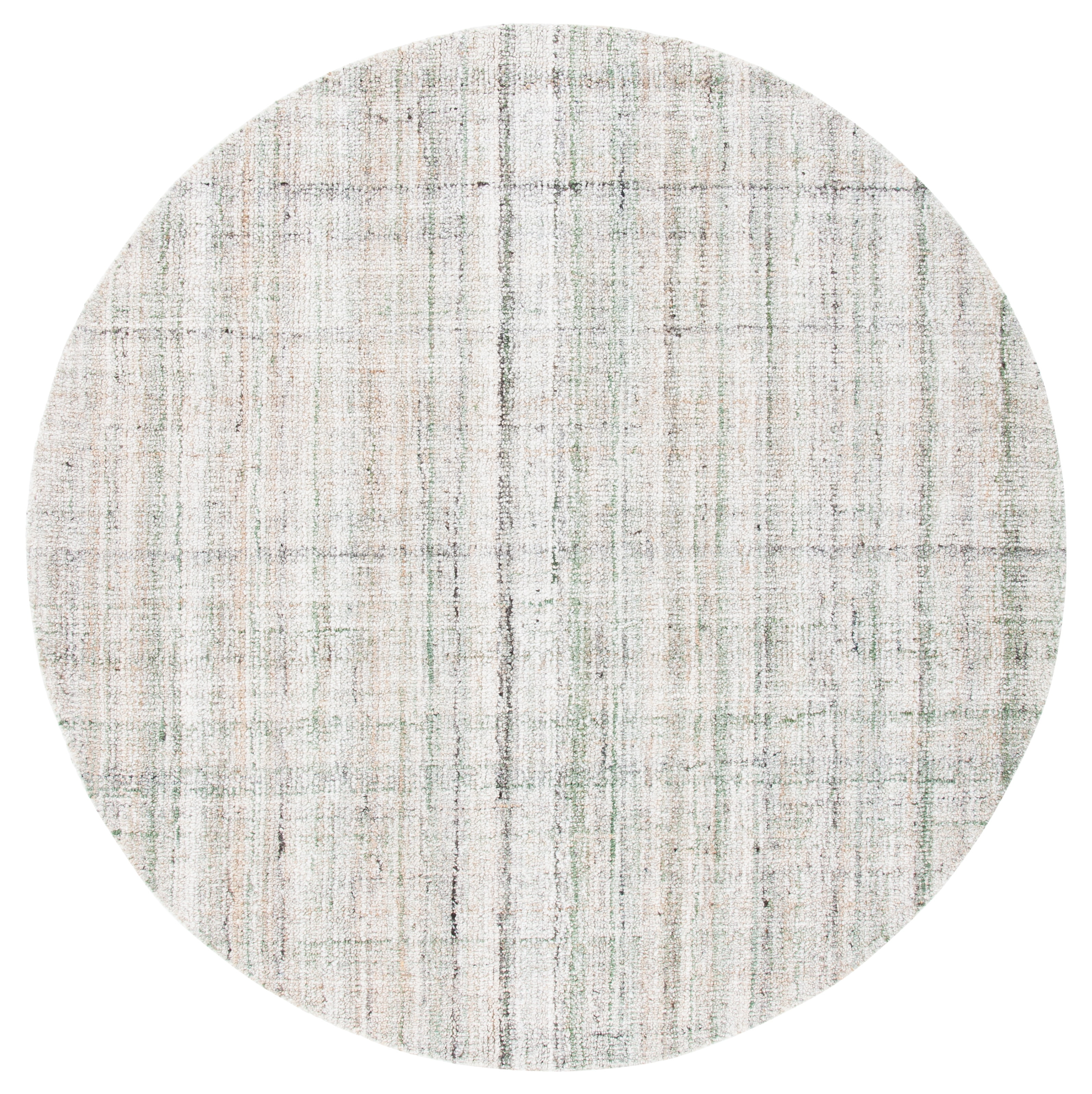SAFAVIEH Abstract Jerrald Striped Area Rug, Green/Sage, 6' x 6' Round