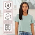thumbnail image 4 of BELLA + CANVAS Women’s T-Shirts Flowy Crop Tee 65/35 Polyester/Viscose Modest Short Sleeve Crop Top, Mix Bulk Tees for Women (Dark Color 3 Pack, XL), 4 of 8