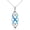 Blue Opal Celtic Knot Necklace, variant on Irish Celtic Knot Created Opal Pendant Necklace Sterling Silver Black Necklaces for Women Men 18"