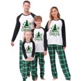 thumbnail image 3 of Bellella Pyjamas Assortis pour Maman Papa Enfant Ensemble de Nuit Manches Longues Vert Enfant-8-9 Ans, 3 of 9