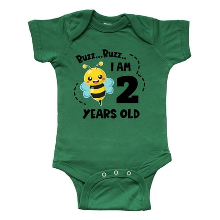 

Inktastic Buzz Buzz I am 2 Years Old Cute Bee Gift Baby Boy or Baby Girl Bodysuit