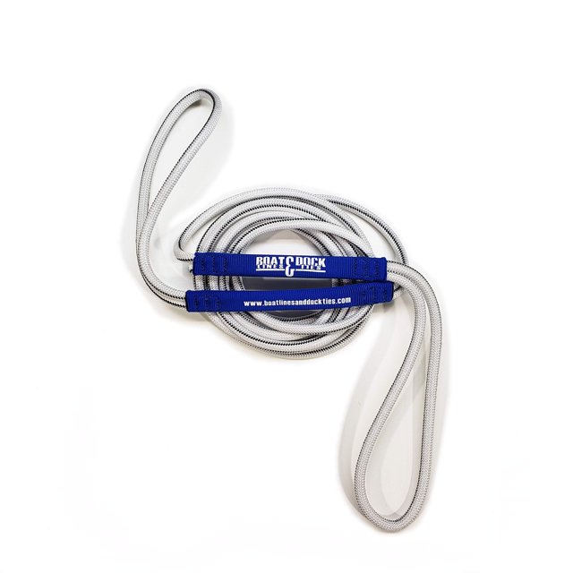 Boat Line Rope Bungee - Heavy Duty Line for Launching, Retrieving, Mooring and Docking (White/Blue, 25 Feet)