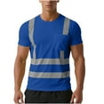 thumbnail image 2 of Baeitkot Men's Single Pocket Reflective Strip Round Neck Short Sleeved Breathable Casual Loose Tops, 2 of 8