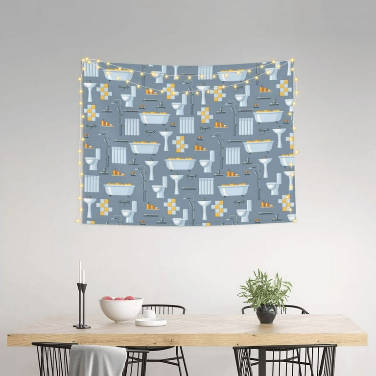 blue bathroom Tapestry Wall Tapestry Tapestry Wall Hanging Tapestry Aesthetics for Bedroom Living Room College Dorm Decor One Piece Tapestry 29 x 37 Walmart