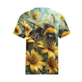 thumbnail image 5 of GaThRRgYP Womens Dressy Tops Casual Shirts,Women's Casual Round Neck Printed Short Sleeved Top Yellow XXL, 5 of 5