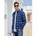 thumbnail image 4 of Puztloy Flannel Shirt Men Plaid Button Down Shirts Long Sleeve for Men Regular Fit Winter Business Work Dress Shirts with Pockets, 4 of 7