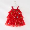 thumbnail image 2 of Afdoent Girls Fashion Dresses Toddler Baby Girl Christmas Dress Star Sequin Layered Tutu Dress Girls Cake Xmas Tree Dresses 18-24 Months, 2 of 3