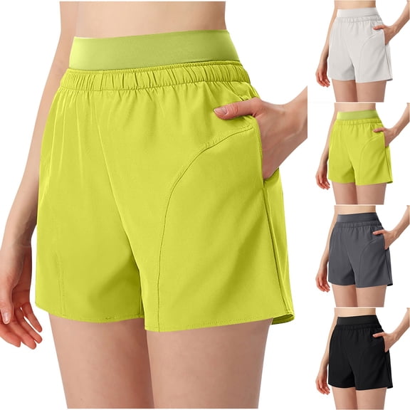 Bixock Women's Tennis Yoga Skort,Summer Athleisure Shorts,Solid Color with Pockets Casual Workout Shorts Lightweight Breathable
