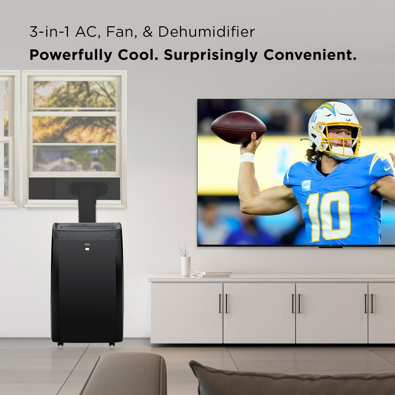 TCL 8 000 BTU SACC 12 000 BTU ASHRAE Smart Portable Air Conditioner Black W8P95 B3