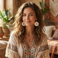 thumbnail image 5 of Colorful Beaded Earrings For Women Statement Boho Bead Dangle Earrings Lightweight Bohemia Drop Earring For Women, 5 of 7