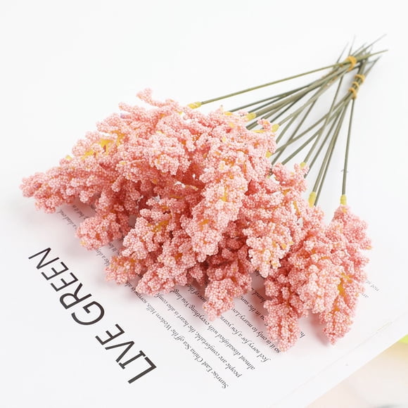 6Pcs Artificial Vanilla Mini Foam Berry Spike Artificial Flowers Bouquet