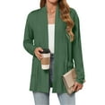 thumbnail image 5 of VISALY Long Cardigans Trendy Cardigan Lightweight Cardigans Long Sleeve Thin Cardigans Open Front Cardigan Fall Fashion Cardigan Lounge Cardigans Plus Size Cardigan Lightweight Blackish Green 4Xl, 5 of 7