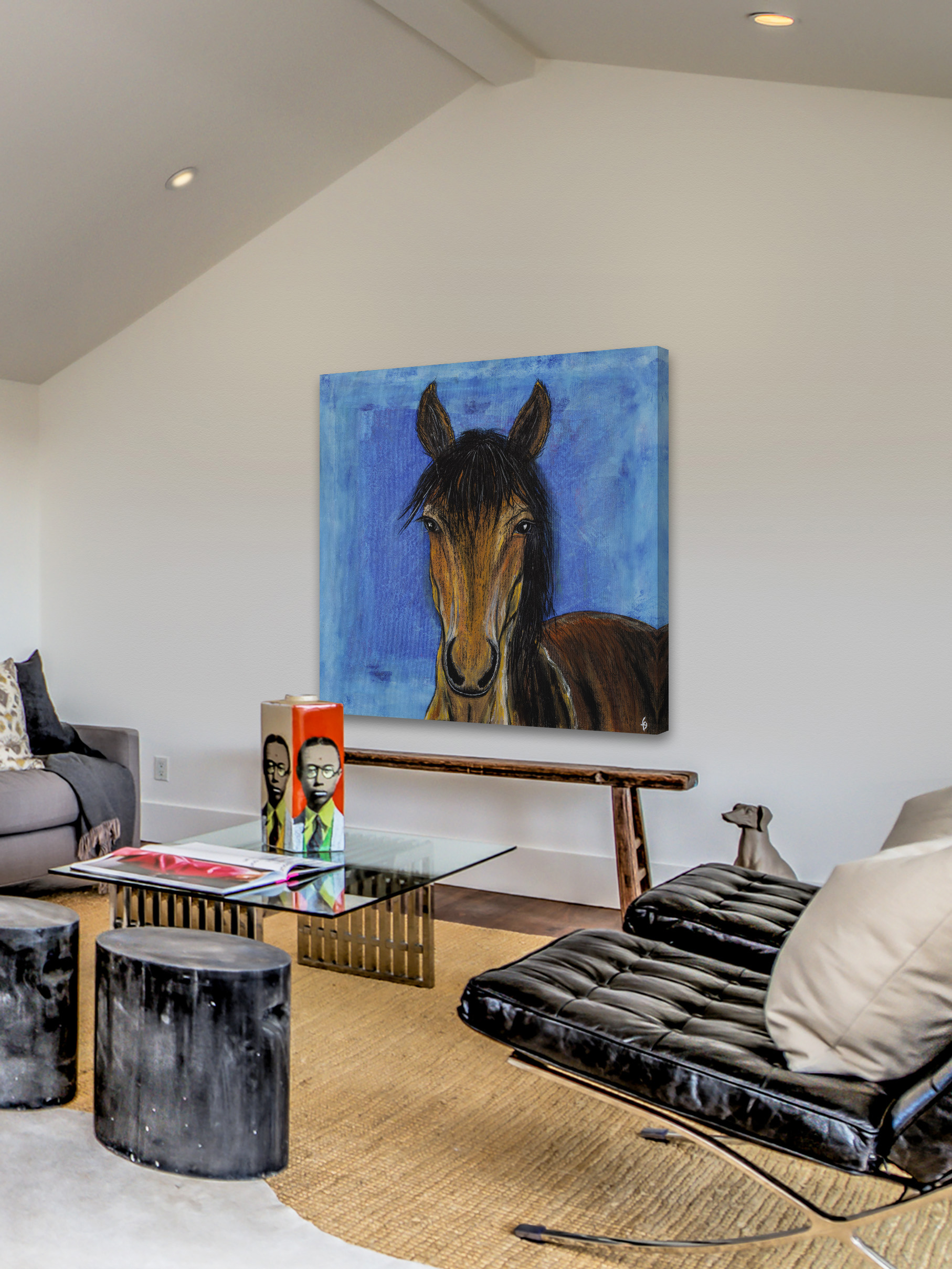 "Hidalgo Mustang Horse" Painting Print on Wrapped Canvas