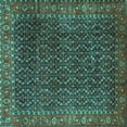 thumbnail image 1 of Ahgly Company Indoor Square Persian Turquoise Blue Traditional Area Rugs, 4' Square, 1 of 4