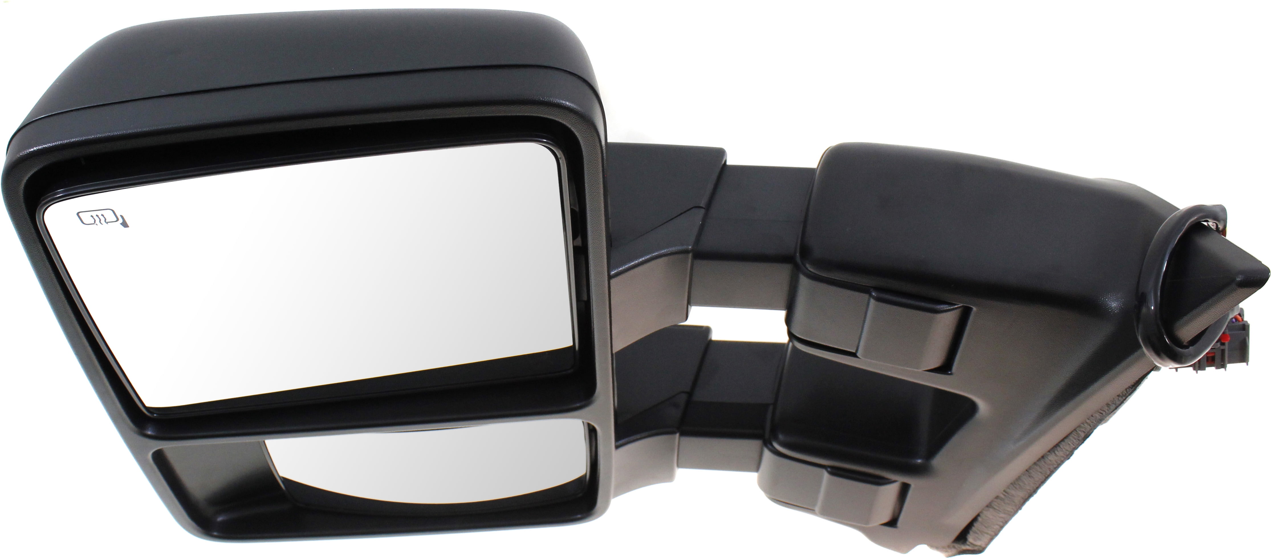Towing Mirror Compatible With 2010-2012 Ford F-250 Super Duty F-350 Left Driver Side Heated w/ Blind Spot Corner Glass In-housing Signal Light Textured Black Kool-Vue