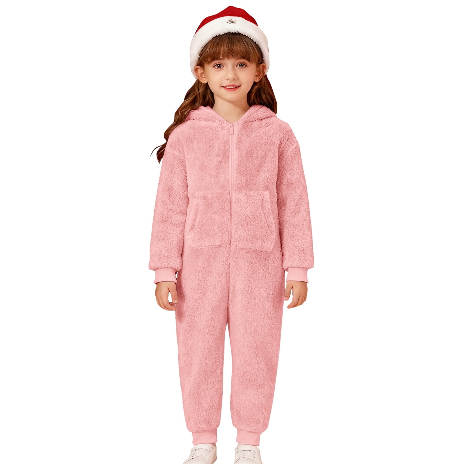 Adeawade Toddler Boys Summer Onesie 15-16 Years Long Sleeve Round Neck Boys Warm Hooded Onesie Jumpsuit Winter Warm Lined Pajama Outfit For Toddler Kids Classic Playsuit Pink