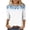 Multicolor, variant on Women's Casual Printed Round Neck Quarter Sleeve 3/4 Sleeve T-shirt Loose Top