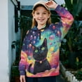 thumbnail image 2 of Uourmeti Colorful Planet Black Cat Kids Soccer Sweatshirt Quarter Zip Up Pullover Sweatshirts Athletic Sportswear Top for Sports Practice Gym Run Size 7-8, 2 of 7