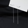 thumbnail image 2 of Pendientes de plata de ley 925 con circonita cúbica y cadena para mujeres y niñas, pendientes con borlas de estrella, enhebradores, 2 of 4