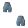 thumbnail image 3 of Pantalones cortos de yoga Qarigey sin costuras Push Up Fitness Cintura alta Azul claro METRO 2piezas, 3 of 6