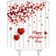 thumbnail image 3 of Cortina de ducha para el día de San Valentín, corazón rojo, rama de árbol, caída de dulce amor, pareja romántica, mujer y niña, cortina de baño para el hogar con ganchos, 3 of 6