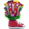 Sweets In Bloom Sneaker Snacker Red Ceramic Sneaker And Candy Bouquet