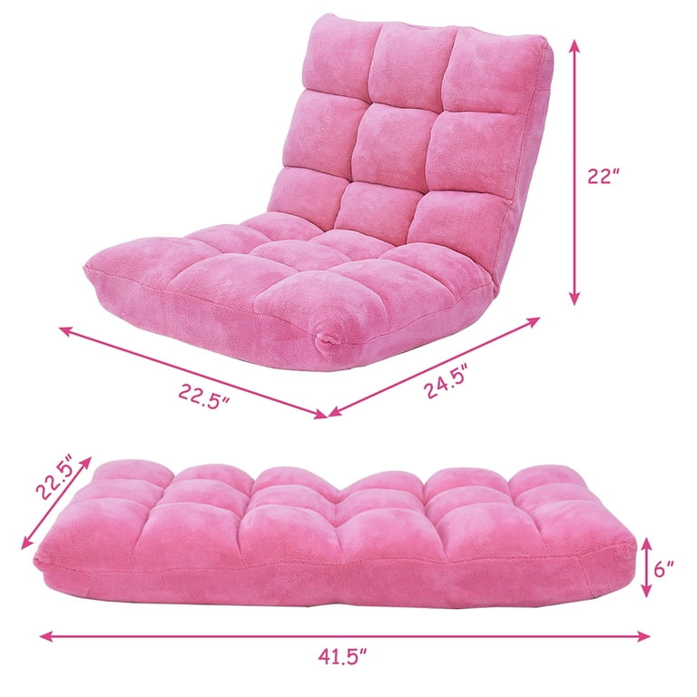 Tangkula Adjustable 14-position Floor Chair ,padded Gaming Chair Lazy  Recliner Pink : Target
