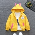 thumbnail image 3 of GYRATEDREAM Toddler Baby Girls Hooded Jacket Kids Rabbit Ears Coat Lightweight Windbreaker Children Fashion Zip up Cartoon Outerwear with Pockets for 12 Months-7 Years Yellow, 3 of 7