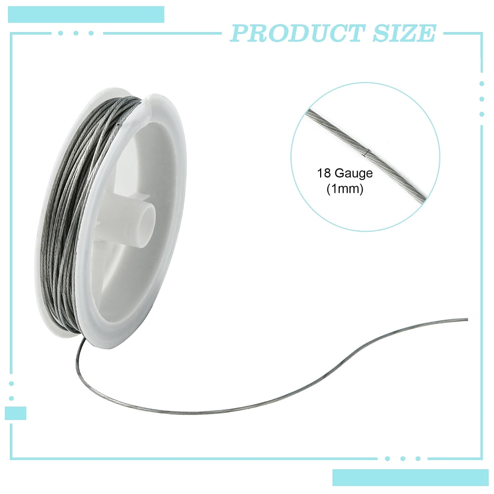 Original Color Tail Wire Nylon-coated Stainless Steel Raw 18 Gauge(1mm) about 26.24 Feet(8m)/roll