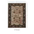 thumbnail image 3 of Contemporary Home Living 2' x 3' Rectangular Floral Scrollwork Area Throw Rug - Cream and Brown, 3 of 4