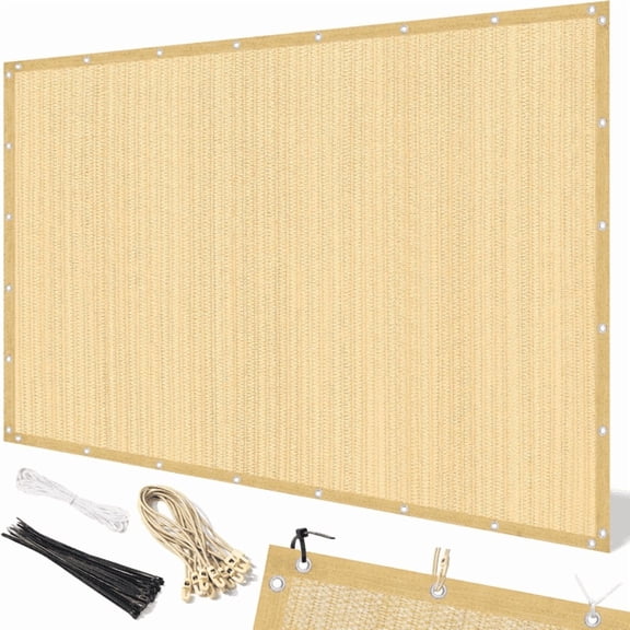 Olurrisa 3'x6' HDPE Privacy Screen Sun Shade, Wheat Color for Garden Fence & Patio, UV Protection