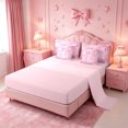 thumbnail image 3 of Homewish Pink Bling Print Alphabet 7 Pieces Full Size Bedding Sets,Kawaii Bowtie Butterfly Pattern Full Size Bed in a Bag For Girl,Pink Reversible, 3 of 8