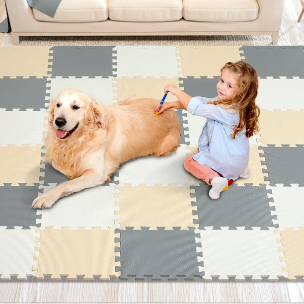 VEVOR - Alfombrilla de juego para niños de 36 piezas, 0,4 pulgadas, espuma EVA, 12 x 12 pulgadas, con forma de rompecabezas y una cobertura de 36 pies cuadrados
