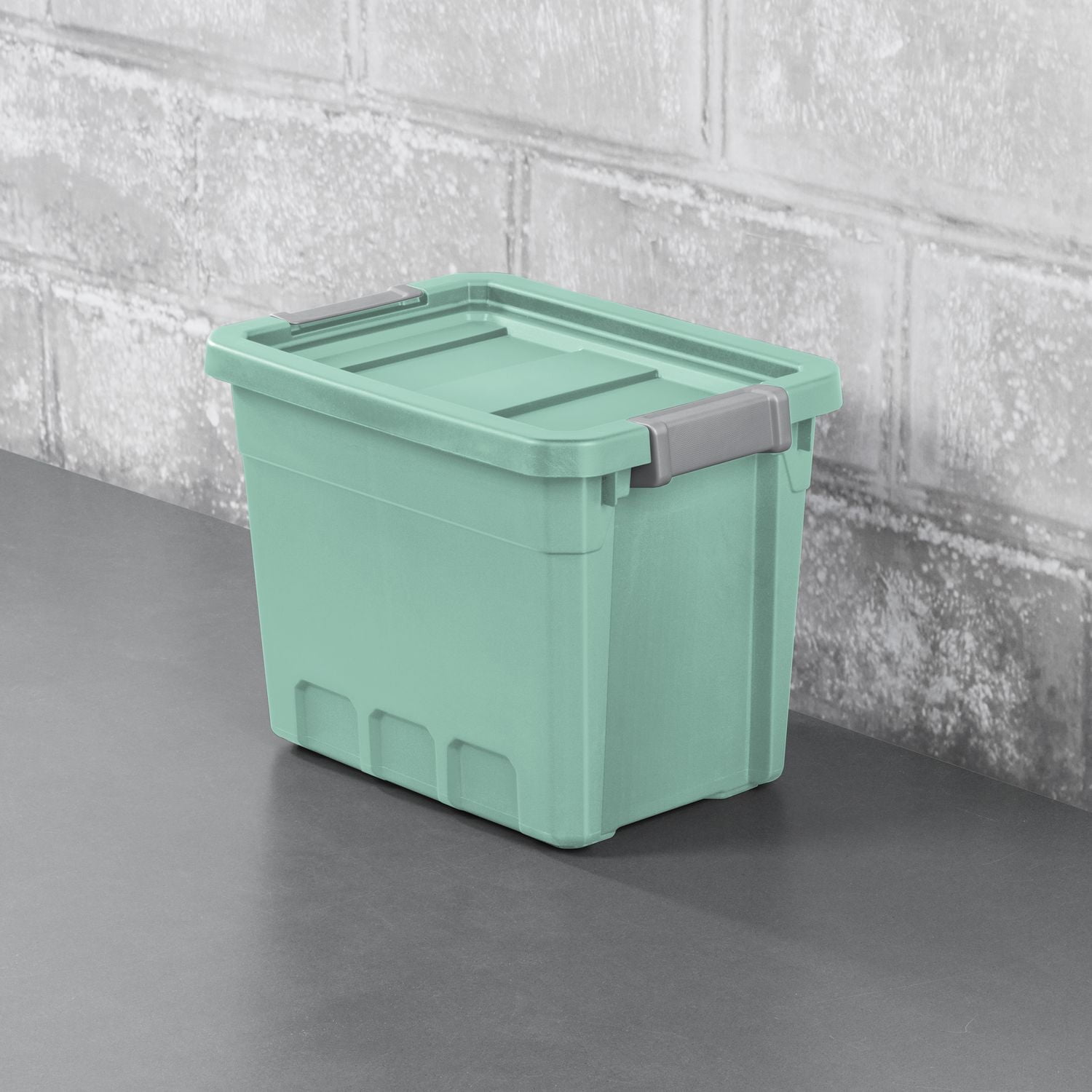 Sterilite 28L Modular Stackers, Jade Dust