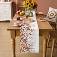 thumbnail image 2 of Brown Leaves Table Runner - 72 Inch Long Summer Botanical Cotton and Linen Blended Dress Scarves Farmhouse Table Runner for Kitchen Dining, Coffee Table, 13" x 72", 2 of 8