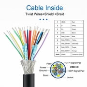 JSER Down Angled USB 3.0 20Pin 19Pin Male to Female Extension 5Gbps Cable 90 Degree for Motherboard Mainboard