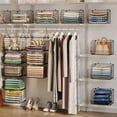 thumbnail image 4 of 5 Tier Closet Hanging Organizer, Clothes Hanging Shelves with 4 Hanging Hooks 5 S Hooks, Wire Storage Basket Bins, for Clothing Sweaters Shoes Handbags Clutches Accessories Patent Design, 4 of 7