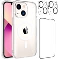 thumbnail image 1 of Adecuado para iPhone 15, funda magnética transparente para teléfono, juego de película de lente de película templada Apple 15 Promax, 1 of 1