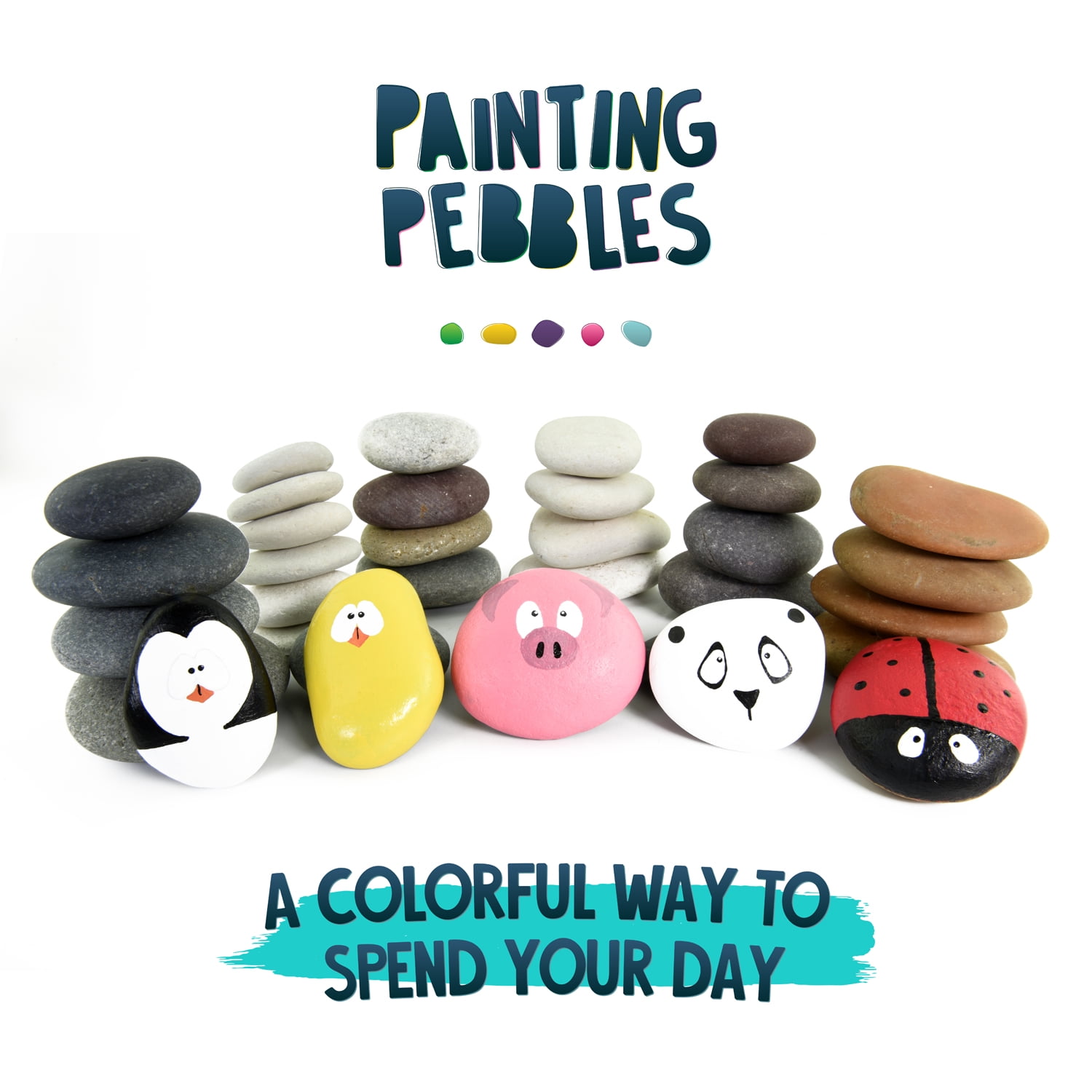 Painting Pebbles | 20 Small Painting Rocks, Mixed, 1"-2"