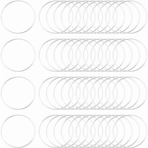 1box 50Pcs 50mm Round Beading Hoops Beaded Earring Making Hoops Silver Ear Brass Link Hollow Frame Circle Rings DIY