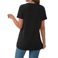 thumbnail image 4 of Fantaslook V Neck Tops for Women Short Sleeve Henry Shirts with Button Dressy Casual Summer Blouses Tops, 4 of 9