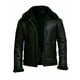 thumbnail image 1 of Bolso de mano informal de invierno con cremallera y solapa para hombre, de piel auténtica, color negro liso, de mediana edad, 1 of 3