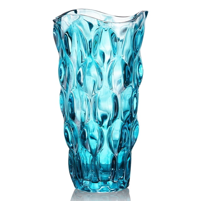Jarrón de cristal CEMABT para flores engrosado de 1,5 kg, color azul moderno