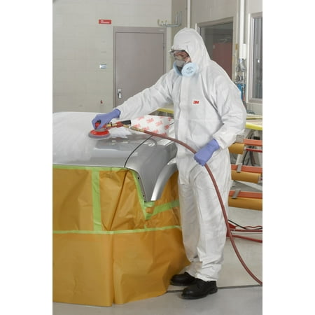 - 3M Hooded Disposable Coveralls with Elastic Cuff, White, XL, Microporous Laminate - 4510-XL