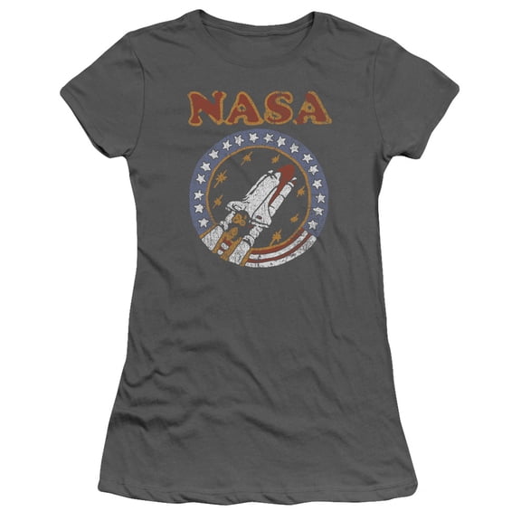 Nasa Retro Shuttle Junior Women's T-Shirt Sheer Charcoal