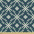 thumbnail image 2 of Ambesonne Navy Blue Fabric by the Yard Upholstery, Flower Star Like Motifs, 2 Yards, Indigo and Pale Eggshell, 2 of 5