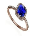 thumbnail image 2 of Sale: 1.25 Carat Blue Sapphire and Diamond Engagement Ring in 10k Rose Gold for Women on Sale, 2 of 2